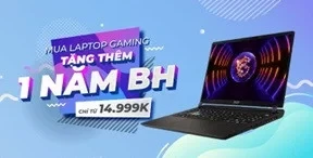 Tặng thêm 1 năm bảo hành khi mua Laptop Gaming