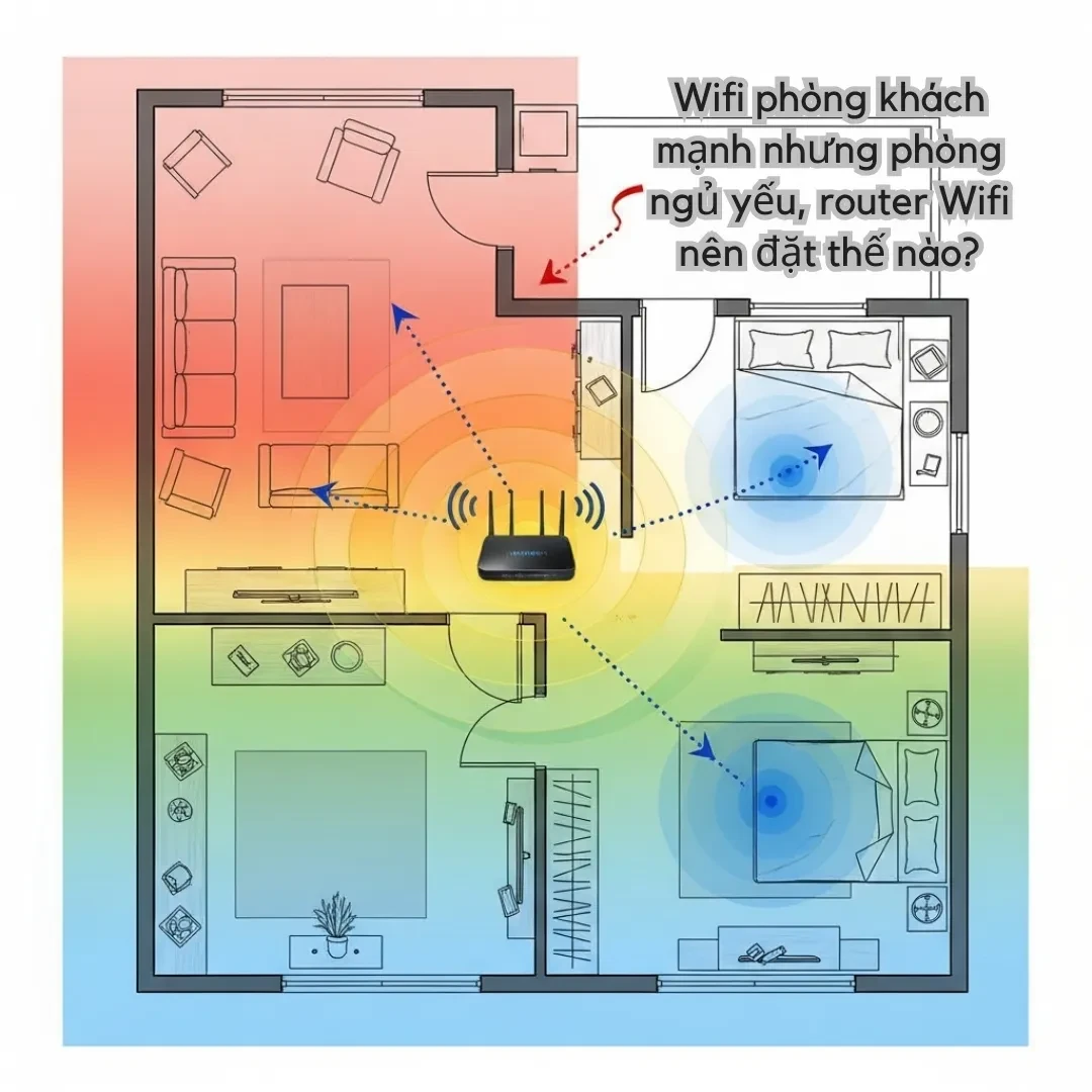 Router Wifi nên đặt thế nào để phòng ngủ không còn yếu mạng?