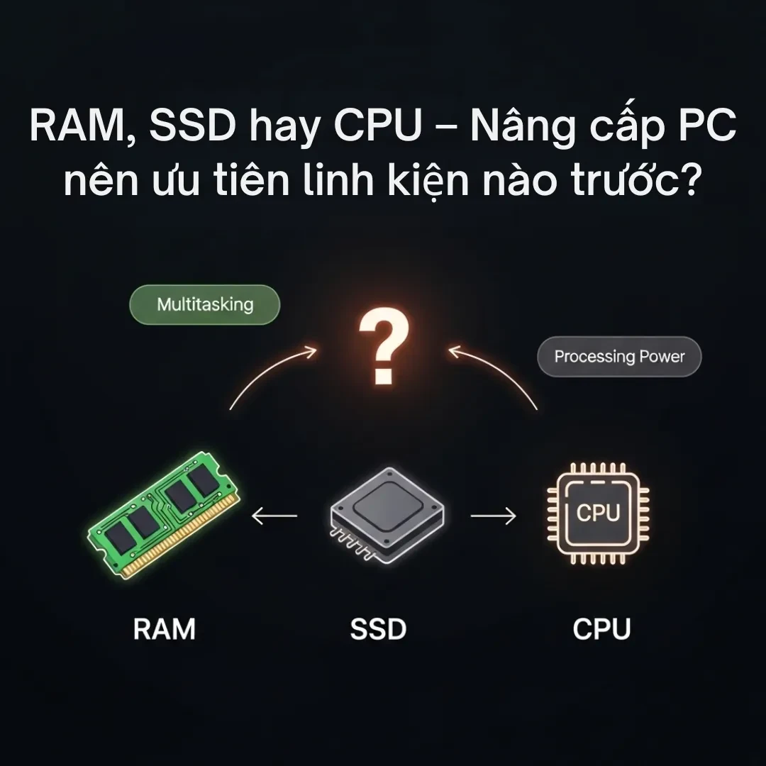 RAM, SSD hay CPU - Nâng cấp PC nên ưu tiên linh kiện nào trước?