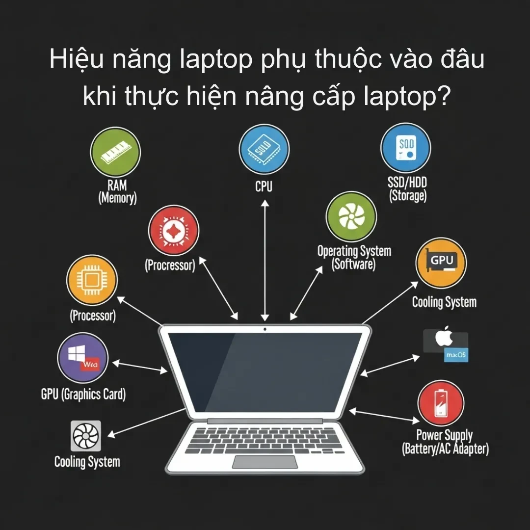 Hiệu năng Laptop phụ thuộc vào đâu khi thực hiện nâng cấp Laptop?