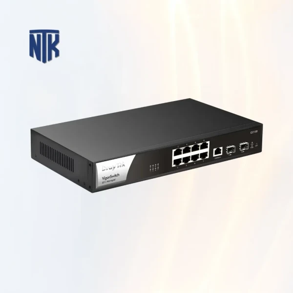 Switch 8 Port DrayTek VigorSwitch G2100 | 2x SFP + 1x Console | Layer 2+ | Managed | 20 Gbps