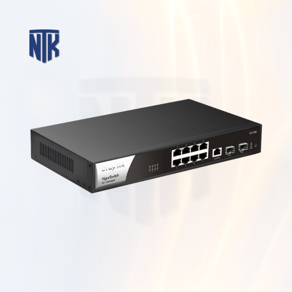 Switch PoE 8 Port DrayTek VigorSwitch P2100 | 2x SFP | 140 watts | 20 Gbps