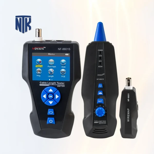 Máy Test cáp mạng Noyafa NF-8601S | RJ45 (CAT5/6/7) · RJ11 · BNC · PoE | 500m · Màn hình màu TFT · Pin Li-ion 3.7V 1800mAh