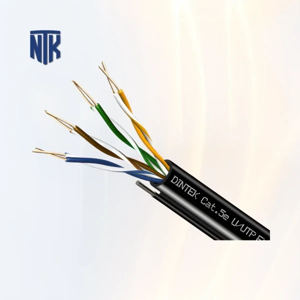 Dây mạng ngoài trời Cat5e U/UTP Dintek PowerPRO (1101-03037) | 4P / 24AWG / PE / Đen | 305Mtr