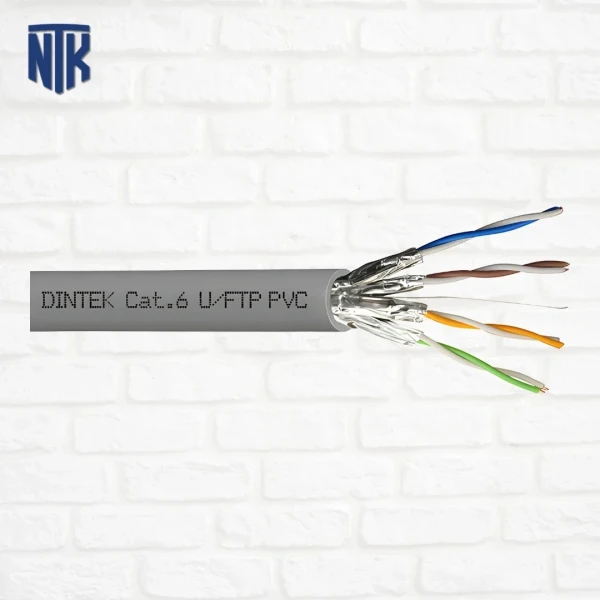Dây mạng Cat6 U/FTP Dintek PowerMAX500 (1107-04011) | 4P · 23AWG · Đồng nguyên chất (Pure Annealed Copper) | PoE/PoE++ · 10Gbps · 70m | 305 mét/cuộn · PVC màu xám