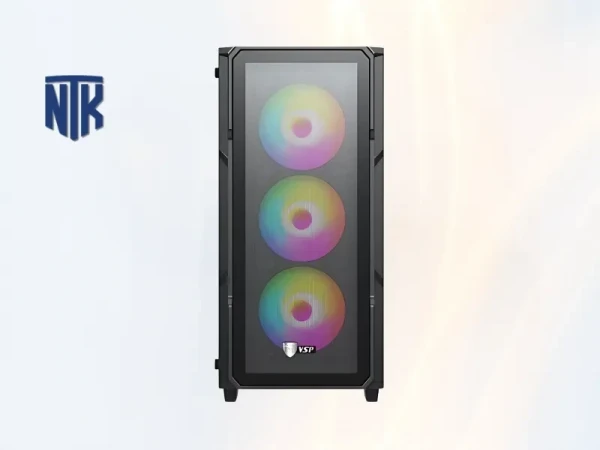Vỏ Case VSP KA27 | ATX/Mid Tower | Màu Đen | 4 Fan LED 12cm