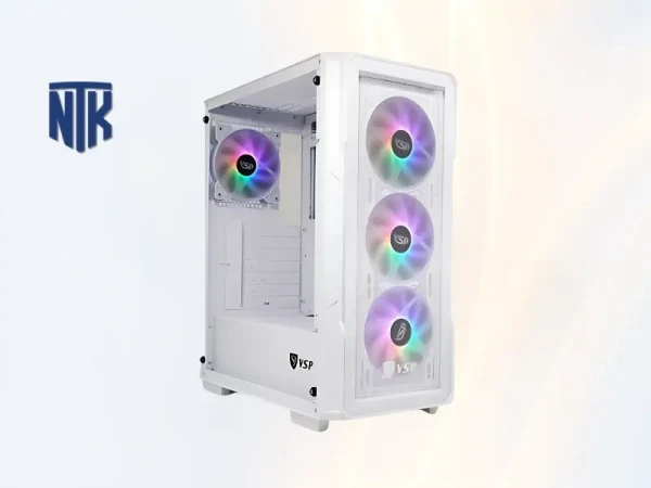 Vỏ case VSP KA-29 | ATX | Màu trắng | 4 Fan Led