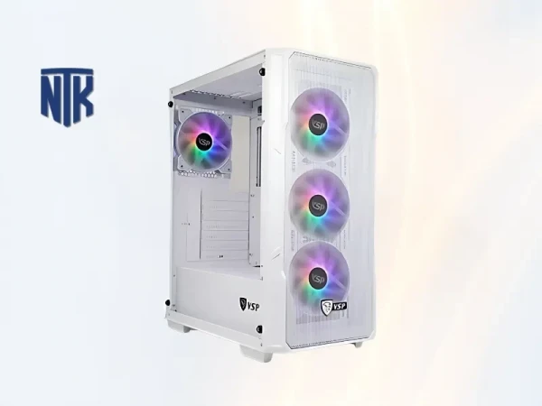 Vỏ case VSP KA-28 | ATX | Màu trắng | 4 Fan Led