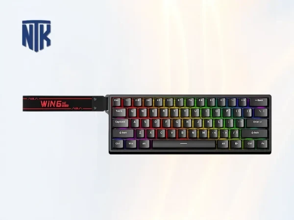 Bàn phím Gaming có dây Aula WIN60HE | USB 2.0 | Đen/ Gray Wood magnetic switch - Rapid trigger