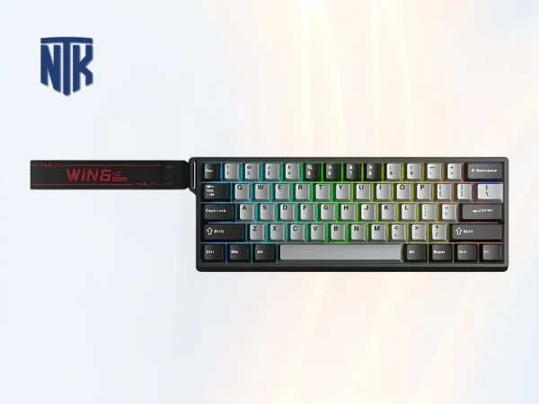 Bàn phím Gaming có dây Aula WIN60HE Pro | USB Type-C | Xám đậm + Xám nhạt/ Xingyi magnetic switch - Rapid trigger