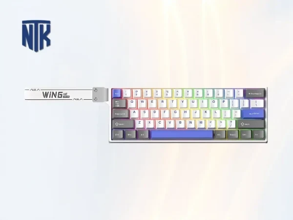 Bàn phím Gaming có dây Aula WIN60HE Max | Xám + trắng + xanh dương/ Wing Chun Magnetic switch - Rapid trigger