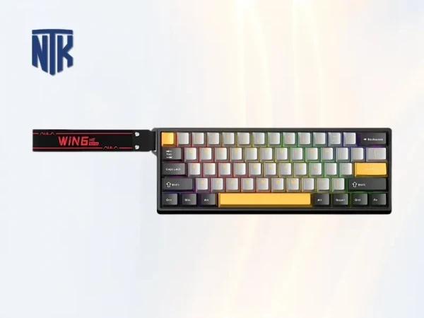 Bàn phím Gaming có dây Aula WIN60HE MAX | Đen + xám + vàng/ Wing Chun Magnetic switch - Rapid trigger