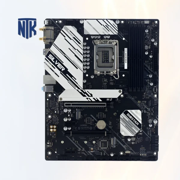 Mainboard Biostar B760A SILVER DDR5 | LGA1700 · PCIe 5.0 · 4x DDR5 · M.2 PCIe 4.0 · M.2 E-key | HDMI 2.1 · DisplayPort 1.2 · USB-C 3.2 Gen2 | ATX
