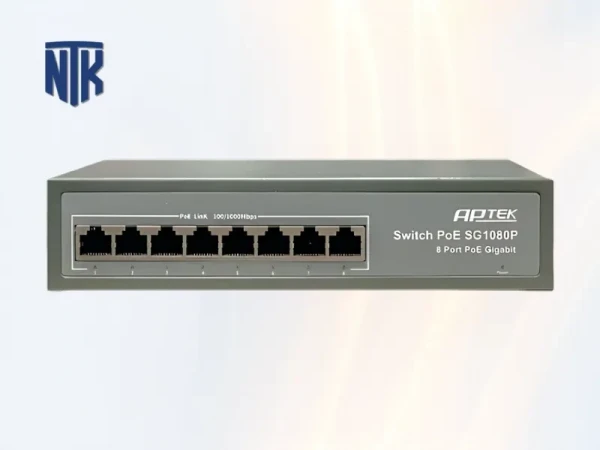 Switch PoE APTEK SG1080P | 8 port PoE Gigabit | Unmanaged