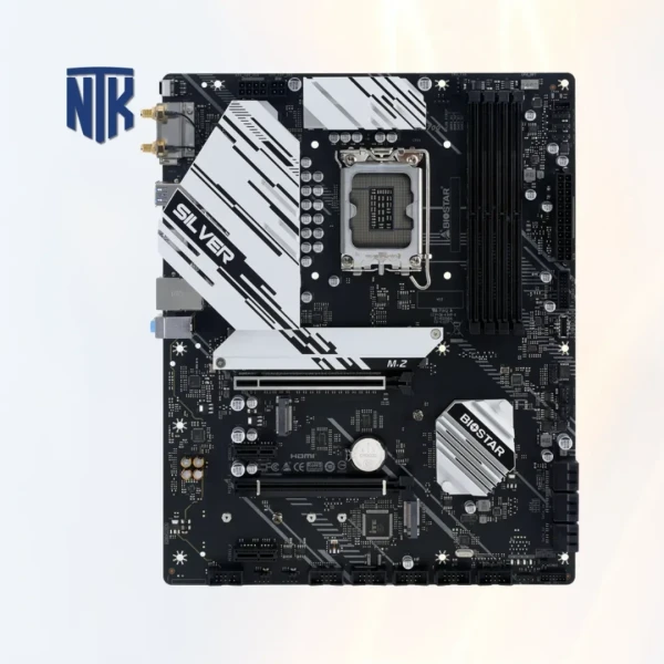 Bo mạch chủ Biostar Z790A-SILVER | LGA1700 · 4x DDR5 · PCIe 5.0 | HDMI 2.1 · DisplayPort 1.2 | 2.5GbE LAN · M.2 (E Key) · USB 3.2 Gen2 | ATX