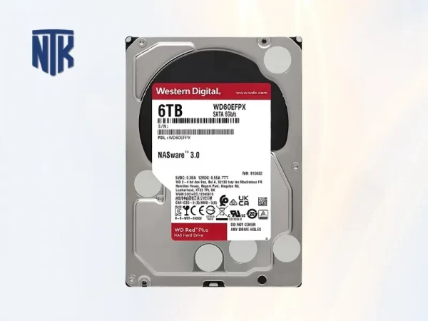 Ổ cứng HDD Western Digital Red Plus 6TB (WD60EFPX) | 3.5 inch | 256MB Cache | 5400RPM