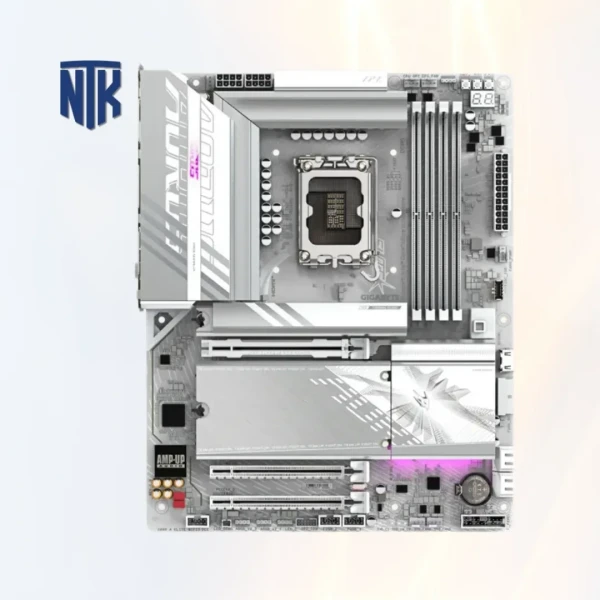Mainboard Gigabyte Z890 AORUS ELITE WIFI7 ICE | LGA1851 · 4x DDR5 · PCIe 5.0 | Thunderbolt 4 · DisplayPort 2.1 · HDMI 1.4 | 2.5GbE LAN · WiFi 7 · Bluetooth 5.4 · USB 3.2 Gen2 | ATX