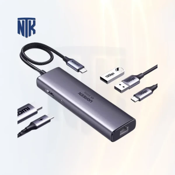 Thiết bị mở rộng USB Type-C 6 in 1 HDMI Ugreen 45000 | 4K@60Hz | USB 3.0 | LAN | PD 100W