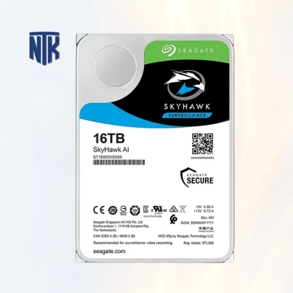 Ổ cứng HDD Seagate Skyhawk AI 16TB ST16000VE0008  (Chuyên dụng cho Camera)