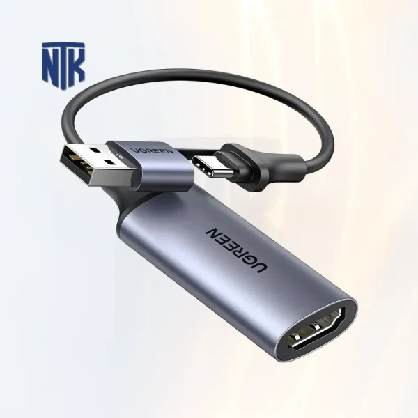 Card ghi hình HDMI to USB Ugreen (40189) | USB 2.0/ type C | 1080p30hz