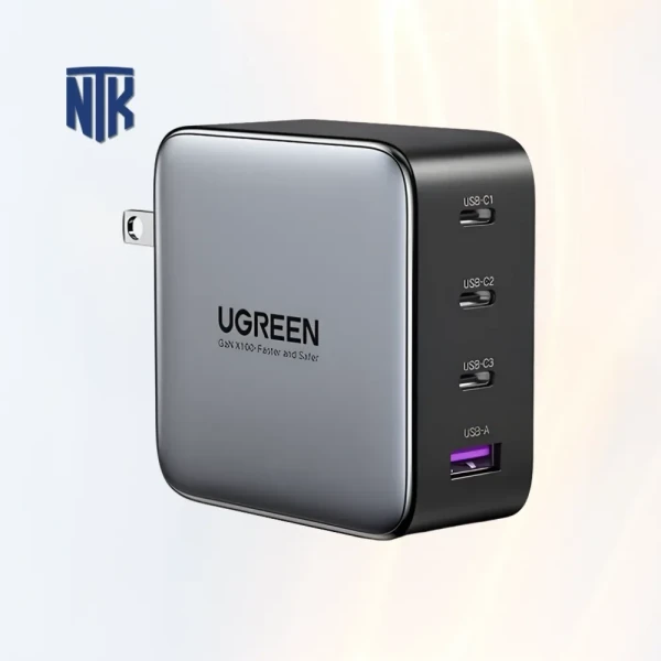 Củ sạc nhanh 100W GaN Nexode Ugreen 40737 | 3 USB Type-C & 1 USB Type-A | QC4+/PD3.0