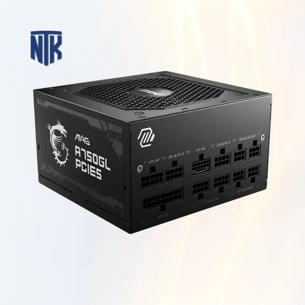 Nguồn máy tính 750W MSI MAG A750GL | Torx Fan 12cm | 4-Pin PWM/DC | ATX 3.0 | PCIe 5.0 | Full Modullar