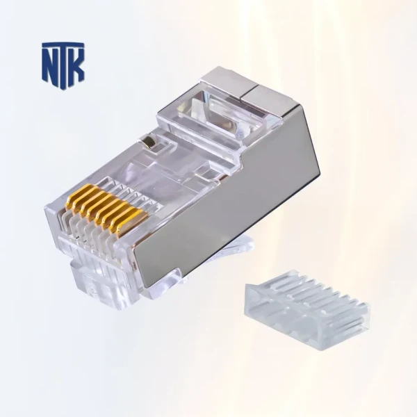 Đầu mạng Cat6 FTP RJ45 Aptek 2 mảnh (602-02001) | mạ vàng 24k | Press-Fit | ezi-JACK