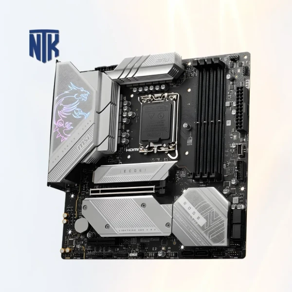Mainboard MSI MPG B760M EDGE TI WIFI | LGA1700 · 4x DDR5 · PCIe 5.0 · 3x M.2 PCIe 4.0 | HDMI 2.1 · DisplayPort 1.4 | 2.5Gbps · WiFi 6E · Bluetooth 5.3 · USB-C 20Gbps | Micro ATX