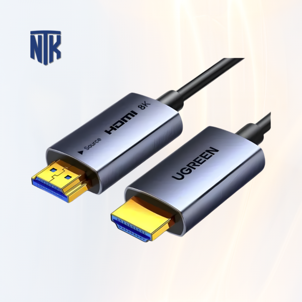 Cáp HDMI 2.1 sợi quang AOC Ugreen 55506 | dài 20m | hỗ trợ 8K@60Hz | PVC | 32AWG