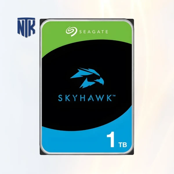 Ổ cứng HDD 1TB Seagate SkyHawk (ST1000VX013) | SATA 3 (6Gb/s) · 3.5 inch | 260MB/s · 7200RPM · Cache 512MB · 180TB/năm