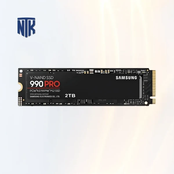 SSD NVMe 2TB Samsung 990 PRO MZ-V9P2T0B/AM | M.2 2280 / PCIe Gen4 x4 NVMe 2.0 | 7,450 MB/s đọc và 6,900 MB/s ghi | 2GB DDR4 SDRAM | 1.55M IOPS/1200TBW