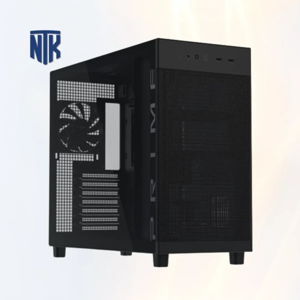 Vỏ case Asus Prime AP303 TG Black | ATX · kính cường lực · hỗ trợ radiator 360mm · GPU 360mm · USB-C · airflow tối ưu