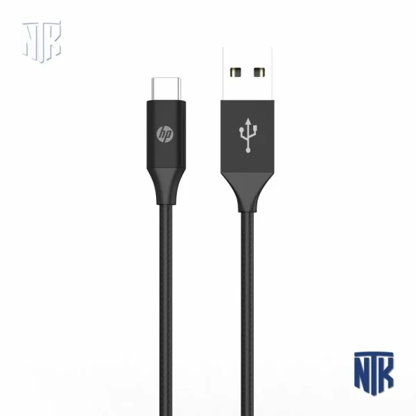 Cáp HP USB-A to USB-C 9YF25AA | USB 2.0 480Mbps | dài 2m | vỏ fabric | màu đen | sạc và truyền dữ liệu