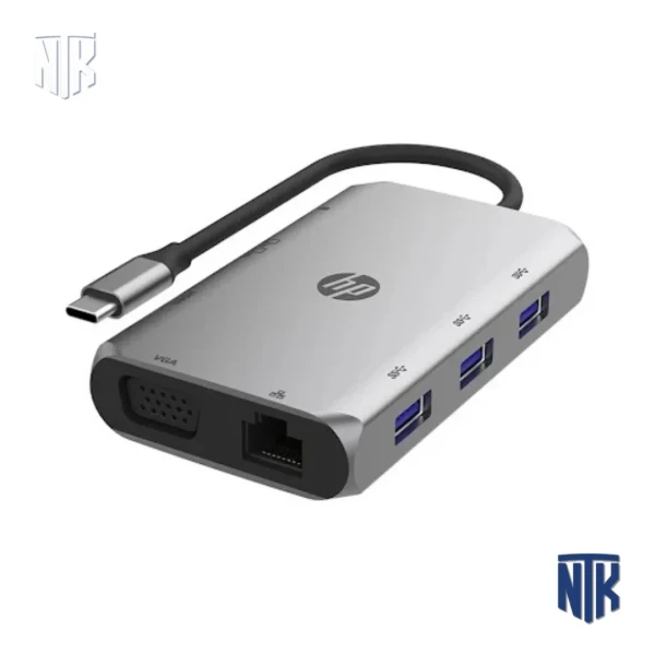 Hub USB-C HP 9 in 1 8G9Q9AA|HDMI 4K 30Hz|VGA|RJ45|3 USB-A|USB-C PD 100W|SD microSD|Thunderbolt 3 tương thích