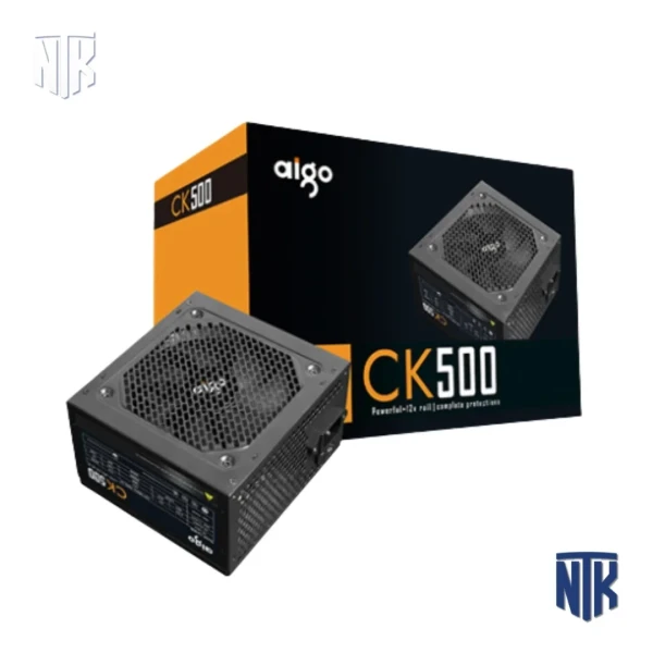 Nguồn máy tính AIGO CK500 | 500W | 80 Plus Efficiency | ATX | Cáp lưới thường