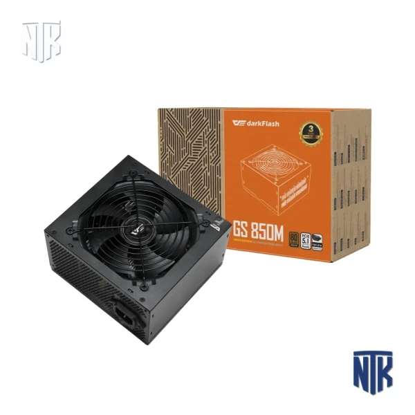 Nguồn máy tính DarkFlash GS850M | 850W | 80 Plus Bronze | APFC | ATX 3.1 | PCIe 5.1 | Đen