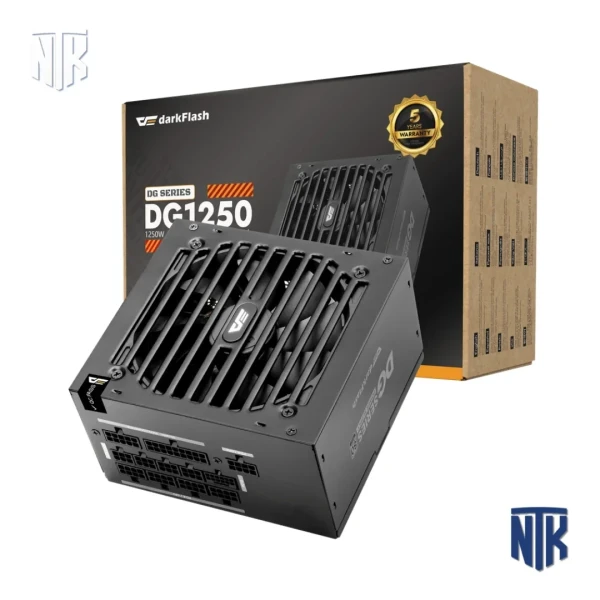 Nguồn máy tính DarkFlash DG1250 | 1250W | 80 Plus Gold | ATX 3.1 | PCIe 5.1 | Full Modular | Đen