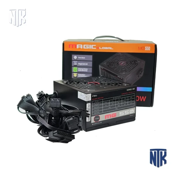 Nguồn máy tính MAGIC MG-550 CST 550W | ATX | Cáp đen dẹt | Non Modular