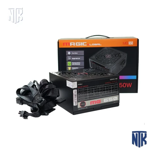 Nguồn máy tính Magic MG-650 CST | 650W | ATX | Cáp đen dẹt