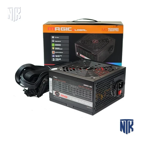 Nguồn máy tính Magic MG-750X PRO CST | 750W | APFC | 85+ Efficiency | Dual Xeon | Cáp đen dẹt