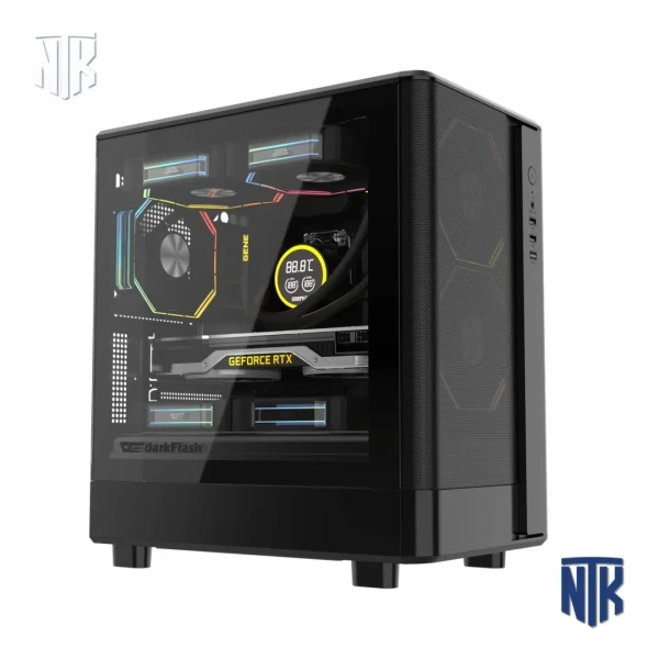 Vỏ case DarkFlash DB330M Mesh Black | M-ATX | Kính cường lực | VGA 305mm | Tản CPU 180mm