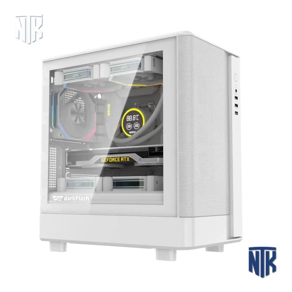 Vỏ case DarkFlash DB330M White Mesh | M-ATX|Kính cường lực|Hỗ trợ VGA 305mm|AIO 260mm