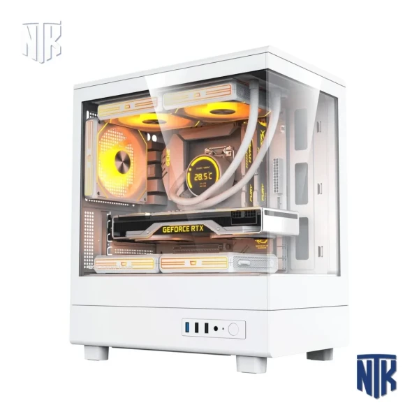 Vỏ case DarkFlash DB330M White Glass | M-ATX | kính cường lực | VGA 305mm | tản CPU 180mm
