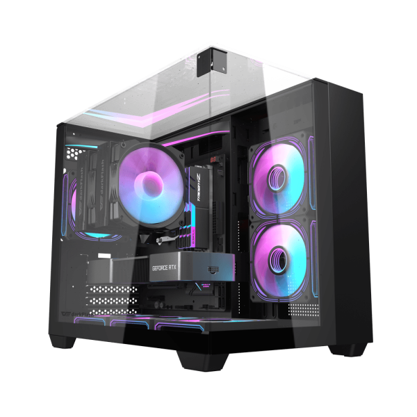 Vỏ case DarkFlash TH285M Black | M-ATX | Kính cường lực | VGA 415mm | AIO 360mm
