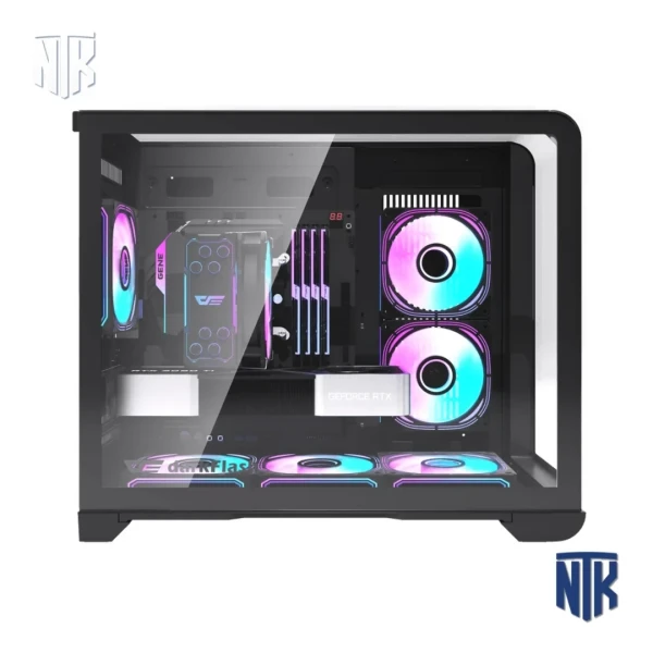 Vỏ case DarkFlash L280M Black | M-ATX | LCD Digital | kính cường lực | VGA 410mm | AIO 280mm