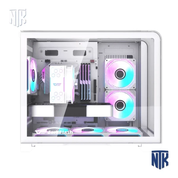 Vỏ case DARKFLASH L280M WHITE | M-ATX | Kính cường lực | LCD Digital | VGA 410mm | AIO 280mm