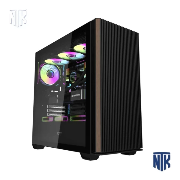 Vỏ case DarkFlash DS900WS Black mặt gỗ | ATX | Kính cường lực | VGA 425mm | Tản CPU 170mm | AIO 360mm
