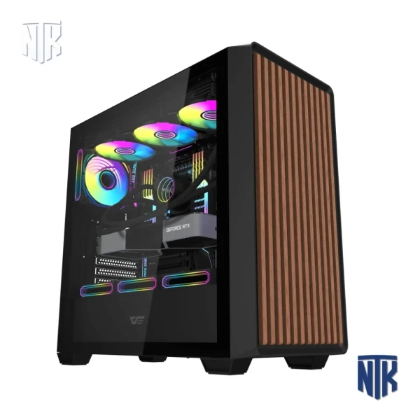 Vỏ case DarkFlash DS900WD Black | ATX | Mặt gỗ | Kính cường lực | 470x218x454mm