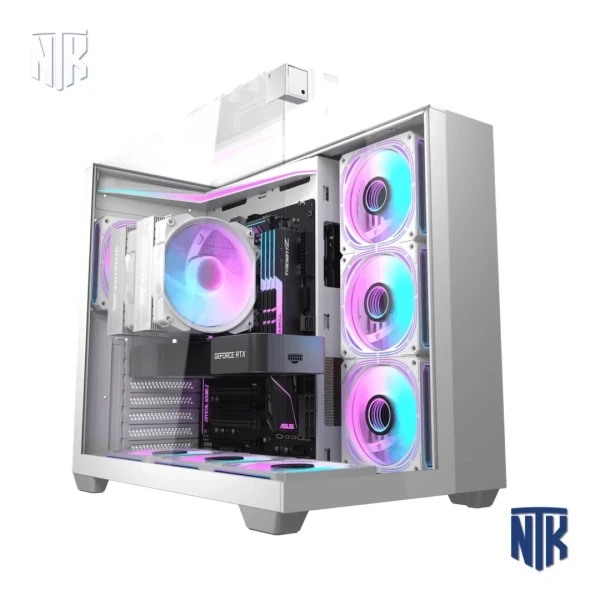 Vỏ case DarkFlash TH285 White | ATX | 3 mặt kính | VGA 415mm | CPU cooler 160mm | Radiator 360mm