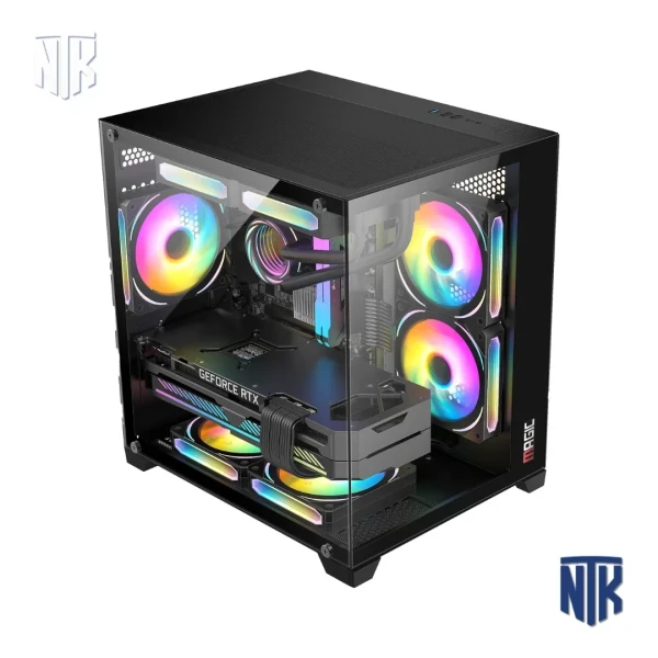 Vỏ Case Magic AQUA-M ULTRA BLACK | M-ATX | Kính Cường Lực | Hỗ Trợ VGA 320mm | Tản Nhiệt 160mm